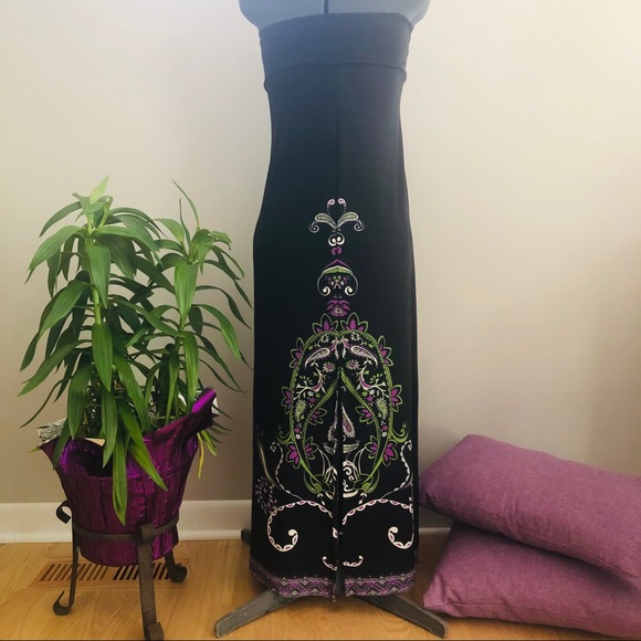 NWOT Elysa Suzanne Strapless Boho Maxi Dress, XS - Picture 6 of 9